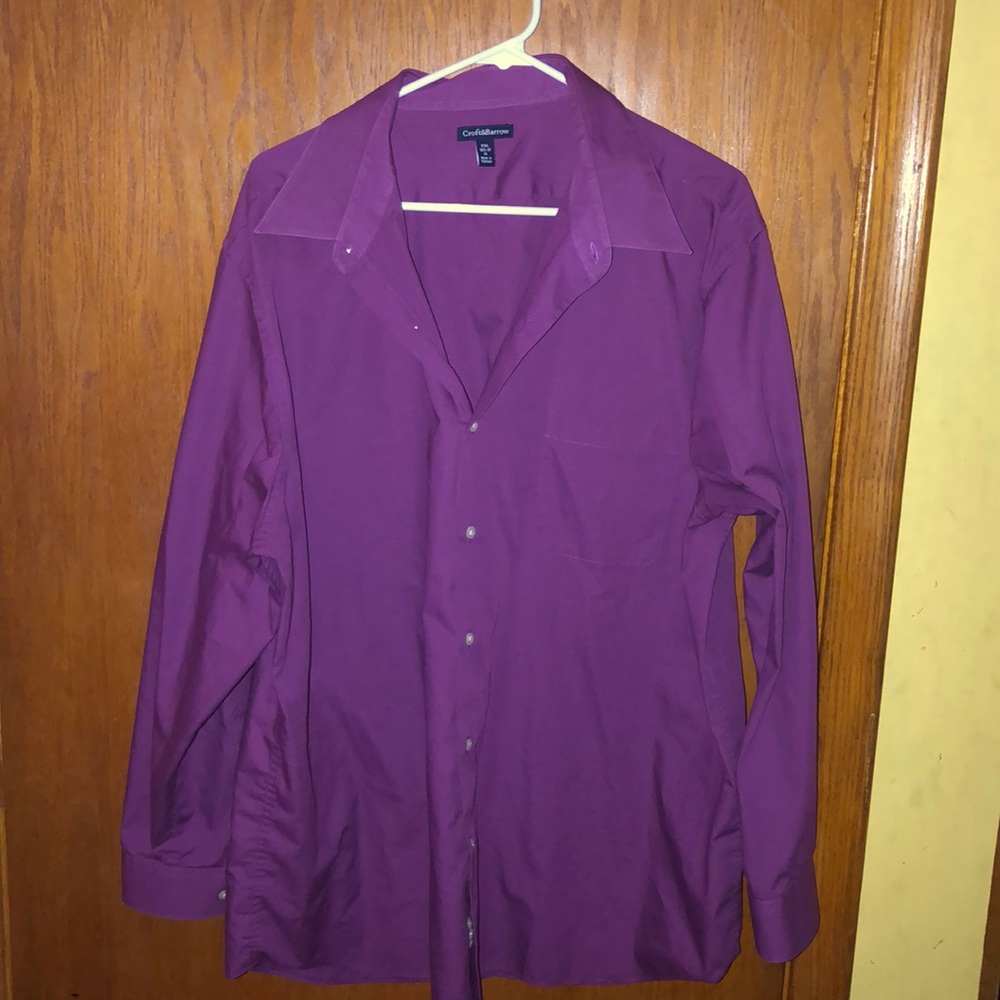 Men’s 2xl purple dress shirt Croft and barrow